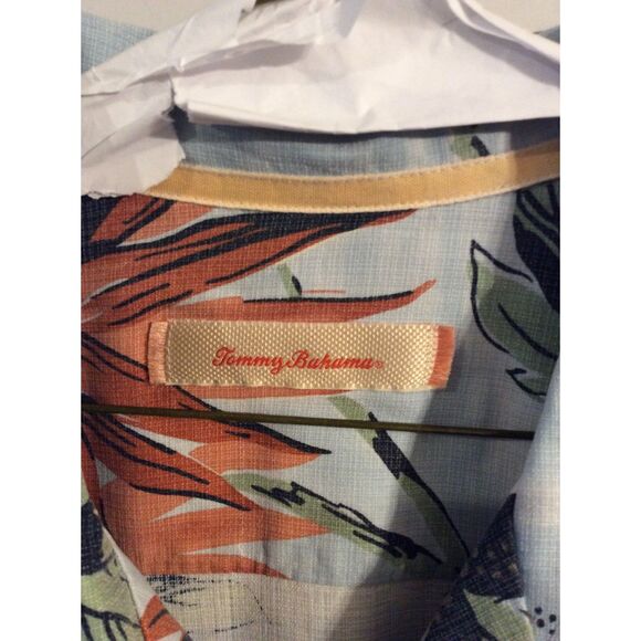 Tommy Bahama Button Up Tropical Floral Silk XL Shirt Short Sleeve - Picture 2 of 3